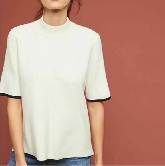 Anthropologie Moth Rhiannon Top Size S Gray/Cream - Picture 11 of 12